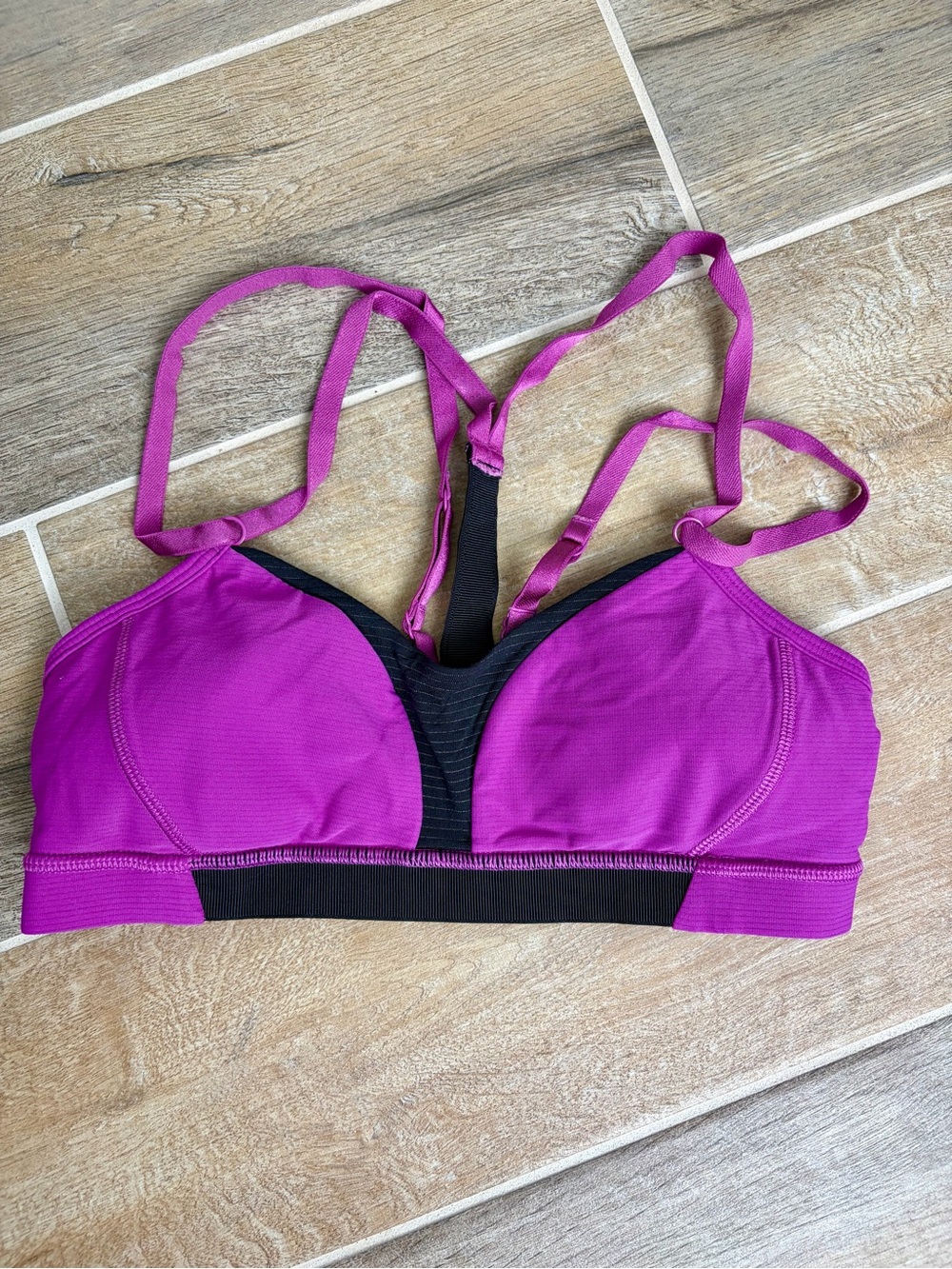 lululemon athletica Magenta Sports Bra with Black Trim